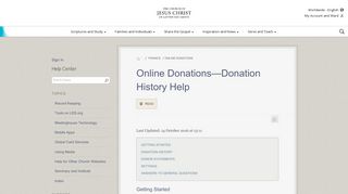 Online Donations—Donation History Help - LDS.org
