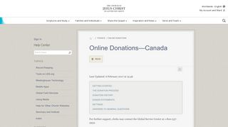 Online Donations—Canada - LDS.org