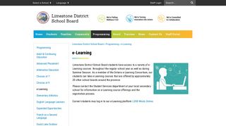 e-Learning - Limestone District School Board