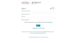 LDS.org login - Sign in