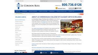 About the Le Cordon Bleu Orlando Culinary Academy in FL