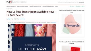 New Le Tote Subscription Available Now - Le Tote Select! | MSA