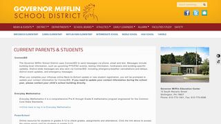 CURRENT PARENTS & STUDENTS – Governor Mifflin School District