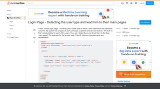 Login Page - Detecting the user type and lead him to their main ...