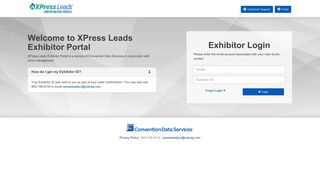 XPress Leads Exhibitor Portal | Welcome