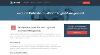 LeadBolt Publisher Platform Login Management - Team Password ...