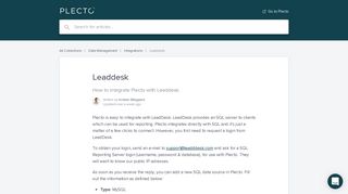 Leaddesk | Plecto Help Center