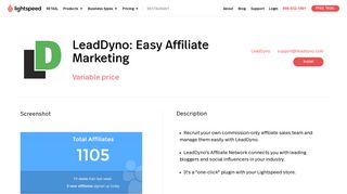 LeadDyno: Easy Affiliate Marketing | Apps - Lightspeed