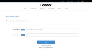 Login | my Leader | Leader Electronics Corporation