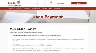Make a Loan Payment Online - Leader Bank