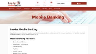 Mobile Banking - Leader Bank