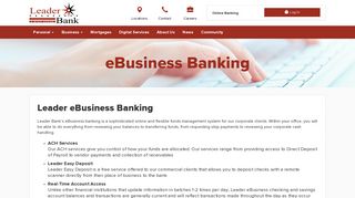 eBusiness Banking - Leader Bank