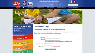 Leaderboard Login - SWIS District