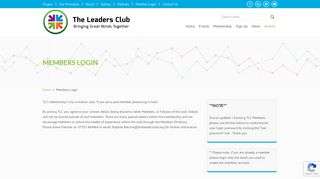 Members Login | The Leaders Club