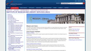 Institute of Museum and Library Services (IMLS) | GRANTS.GOV