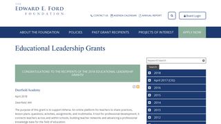 Educational Leadership Grants - The Edward E. Ford Foundation