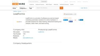 LeadFormix Company Profile - CMSWire