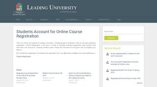 Students Account for Online Course Registration – Leading University