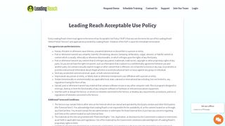 Leading Reach Acceptable Use Policy - LeadingReach - Delivering ...