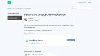 Installing the LeadIQ Chrome Extension – LeadIQ