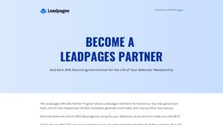 Leadpages Partnership Program - try leadpages free for 14 days