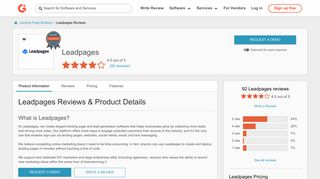Leadpages Reviews 2018 | G2 Crowd