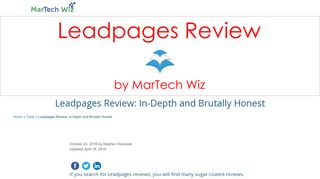 Leadpages Review: In-Depth and Brutally Honest | [MarTech Wiz]