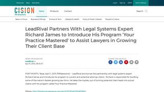 LeadRival Partners With Legal Systems Expert Richard James to ...