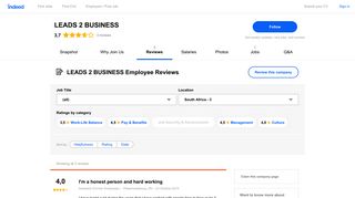 Working at LEADS 2 BUSINESS: Employee Reviews | Indeed.co.za