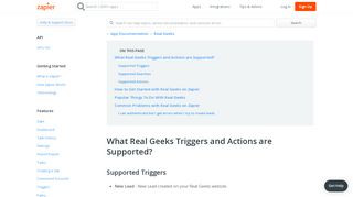 Real Geeks - Integration Help & Support | Zapier
