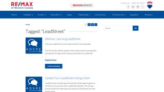 LeadStreet — RE/MAX of Western Canada Region Update