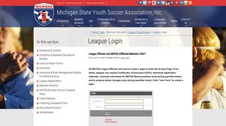 League Login - Michigan State Youth Soccer Association