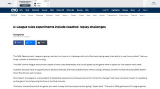 D-League rules experiments include coaches' replay challenges | FOX ...