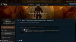 is there anyway to download the login animation? - EUW boards