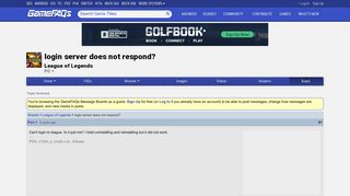 login server does not respond? - League of Legends Message Board ...