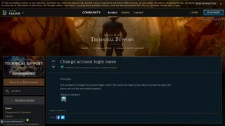 Change account login name - EUW boards - League of Legends