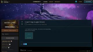 I can't log (Login Error) - League of Legends Boards