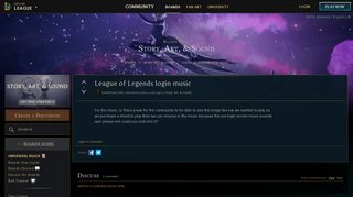 League of Legends login music - League of Legends Boards