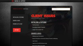 Client Issues - GARENA LOL SUPPORT
