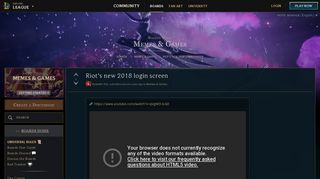 Riot's new 2018 login screen - League of Legends boards
