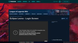 Video - Eclipse Leona - Login Screen | League of Legends Wiki ...