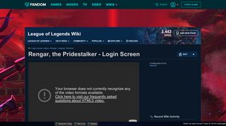 Video - Rengar, the Pridestalker - Login Screen | League of Legends ...