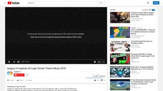 League of Legends All Login Screen Theme Music 2018 - YouTube