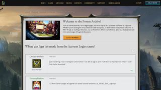 Where can I get the music from the Account Login screen? - League ...