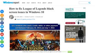 How to fix League of Legends black screen issues in Windows 10