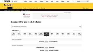 League One - Scores & Fixtures - Football - BBC Sport