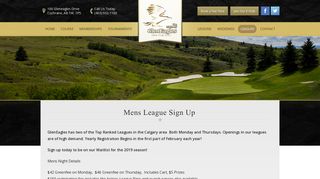 Mens League Sign Up - The Links of GlenEagles