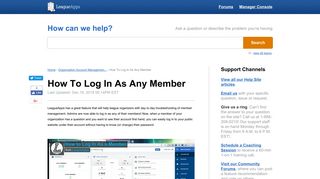 How To Log In As Any Member - LeagueApps - Customer service ...