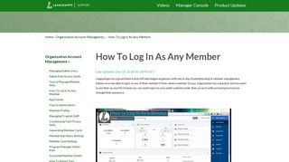 LeagueApps | How To Log In As Any Member