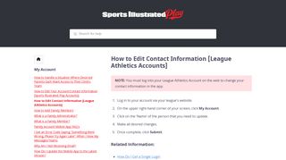 How to Edit Contact Information [League Athletics Accounts] -